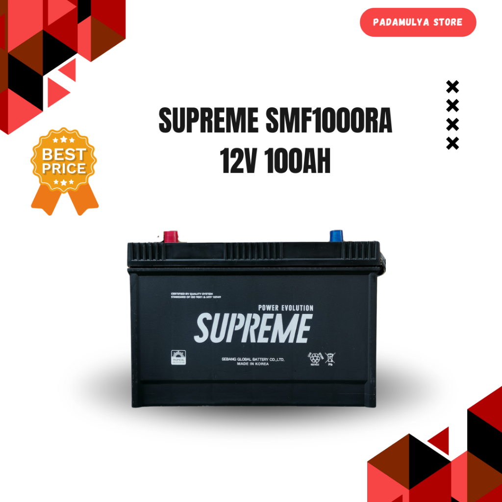 Aki Kering Supreme SMF1000RA 12V 100Ah Genset Truck Kapal