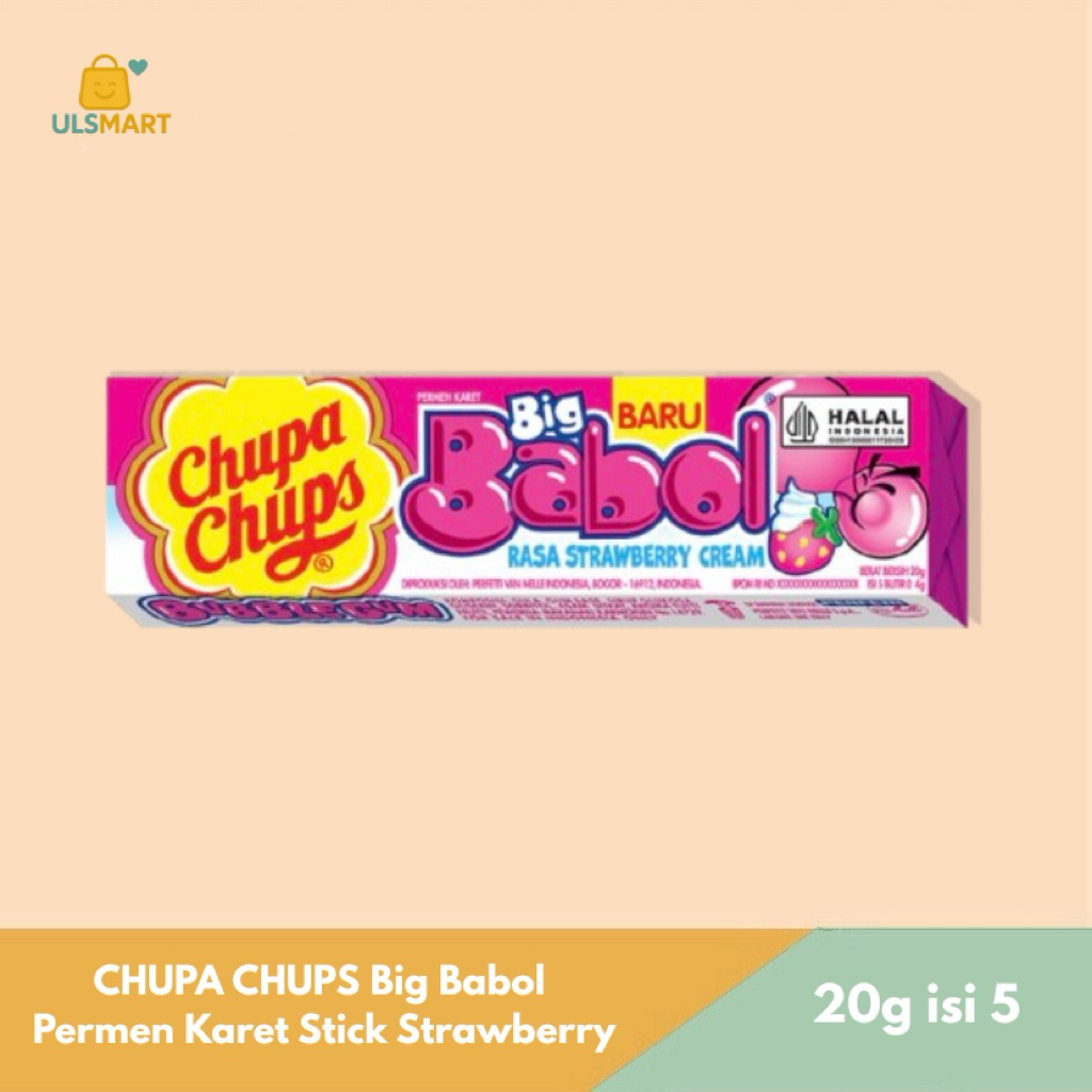 

CHUPA CHUPS Big Babol Permen Karet Stick Strawberry isi 5