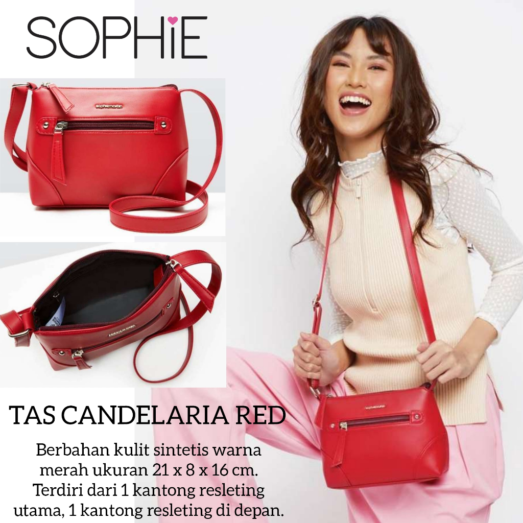 TAS CANDELARIA RED SOPHIE MARTIN PARIS PROMO SLING BAG MERAH WANITA