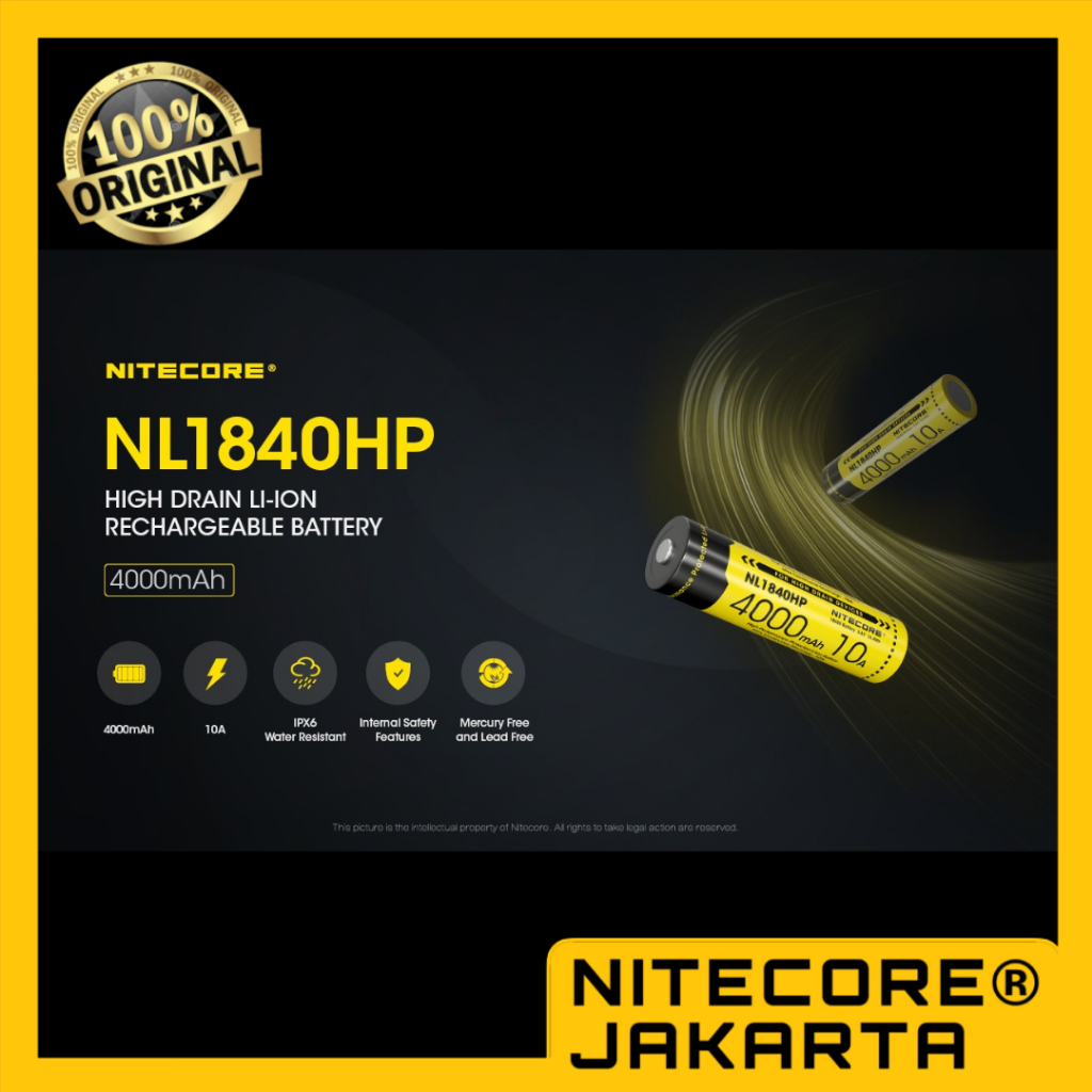 Nitecore NL1840HP Li-ion Rechargeable 18650 Battery 4000mAh 10A