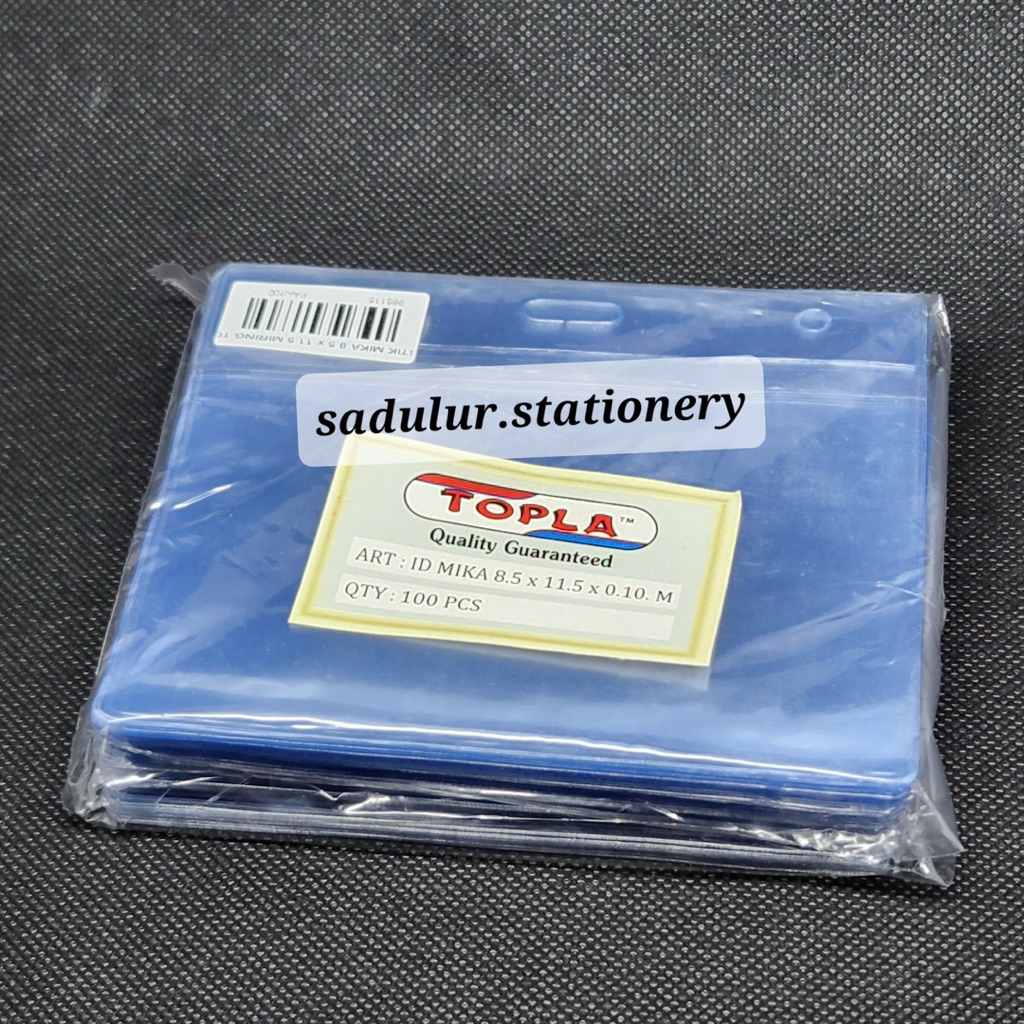 

Plastik name tag / plastik ujian / plastik ID card/ ID Mika topla ukuran 8.5x11.5cm MIRING Horizontal (1pak isi 100)