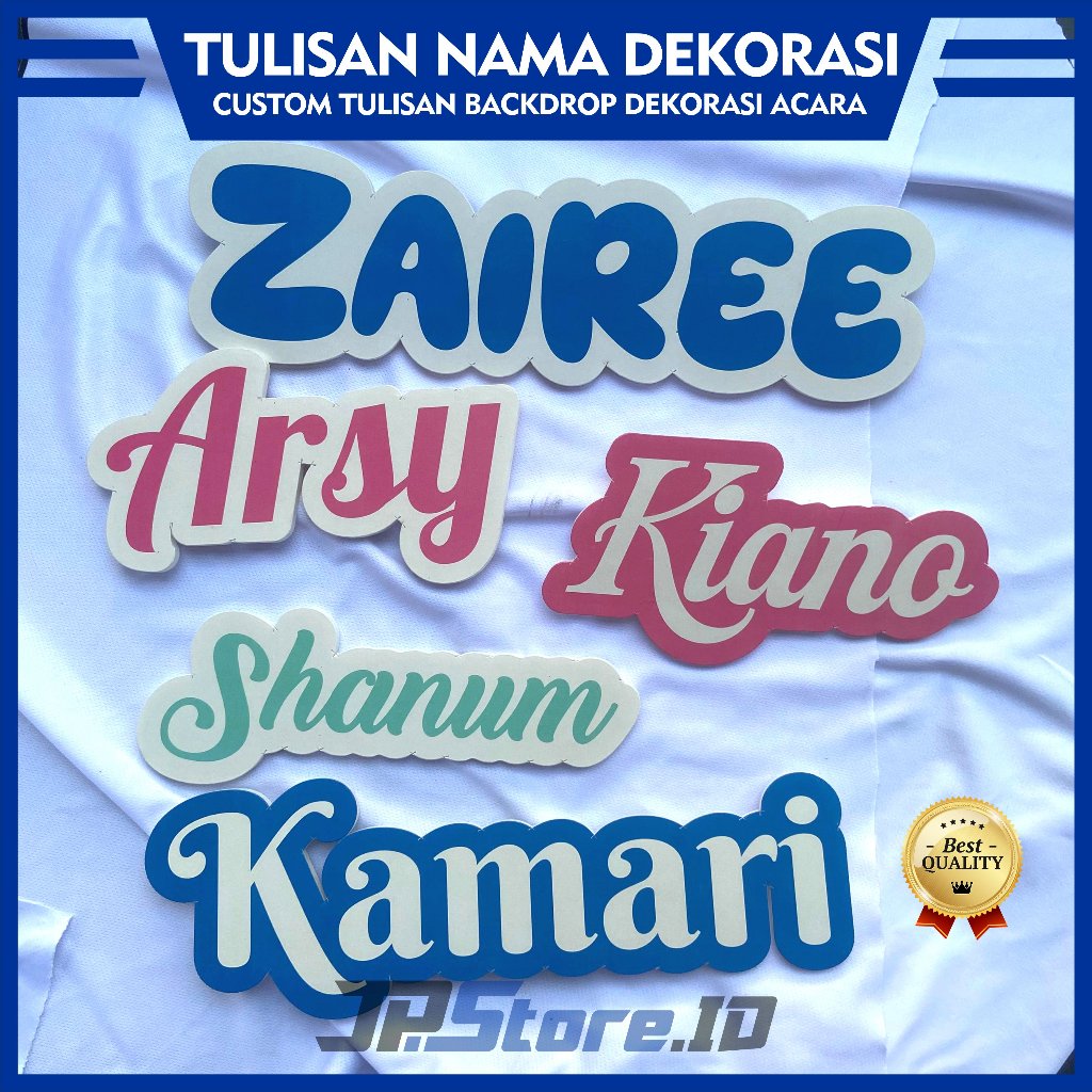 Custom Tulisan Huruf Backdrop 1Kata- Tulisan Nama Dekorasi Foam Board