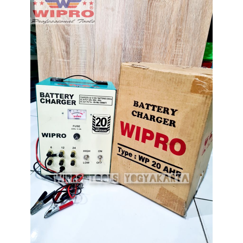 Wipro Charger Aki 20 Ampere 6-60V / Charger Aki Mobil Motor 20A / Battery Charger 20 Ampere 6-60V Wi