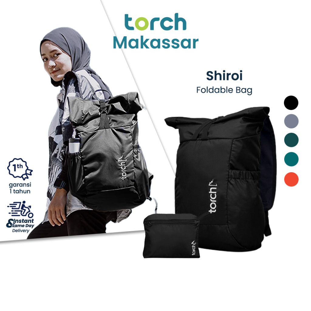 TORCH Shiroi Tas Ransel Punggung Lipat Pria Wanita - Foldable Backpack