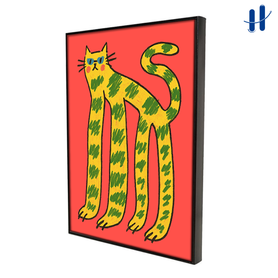 Haydecor Art Ilustration Cat Bingkai Frame Dekorasi Dinding Kamar Pajangan Aesthetic Minimalis