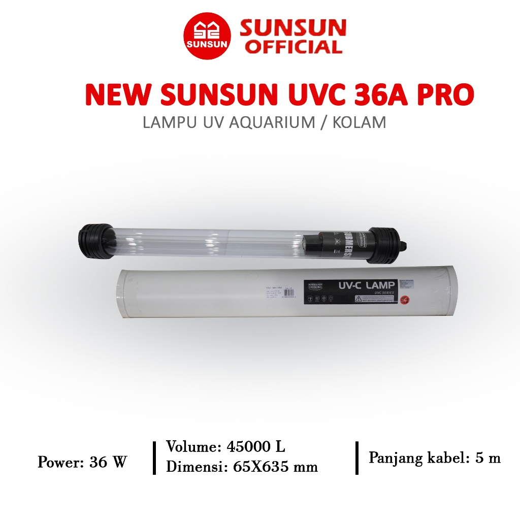 NEW SUNSUN UVC 36A/45A PRO UV Lamp Kolam Aquarium