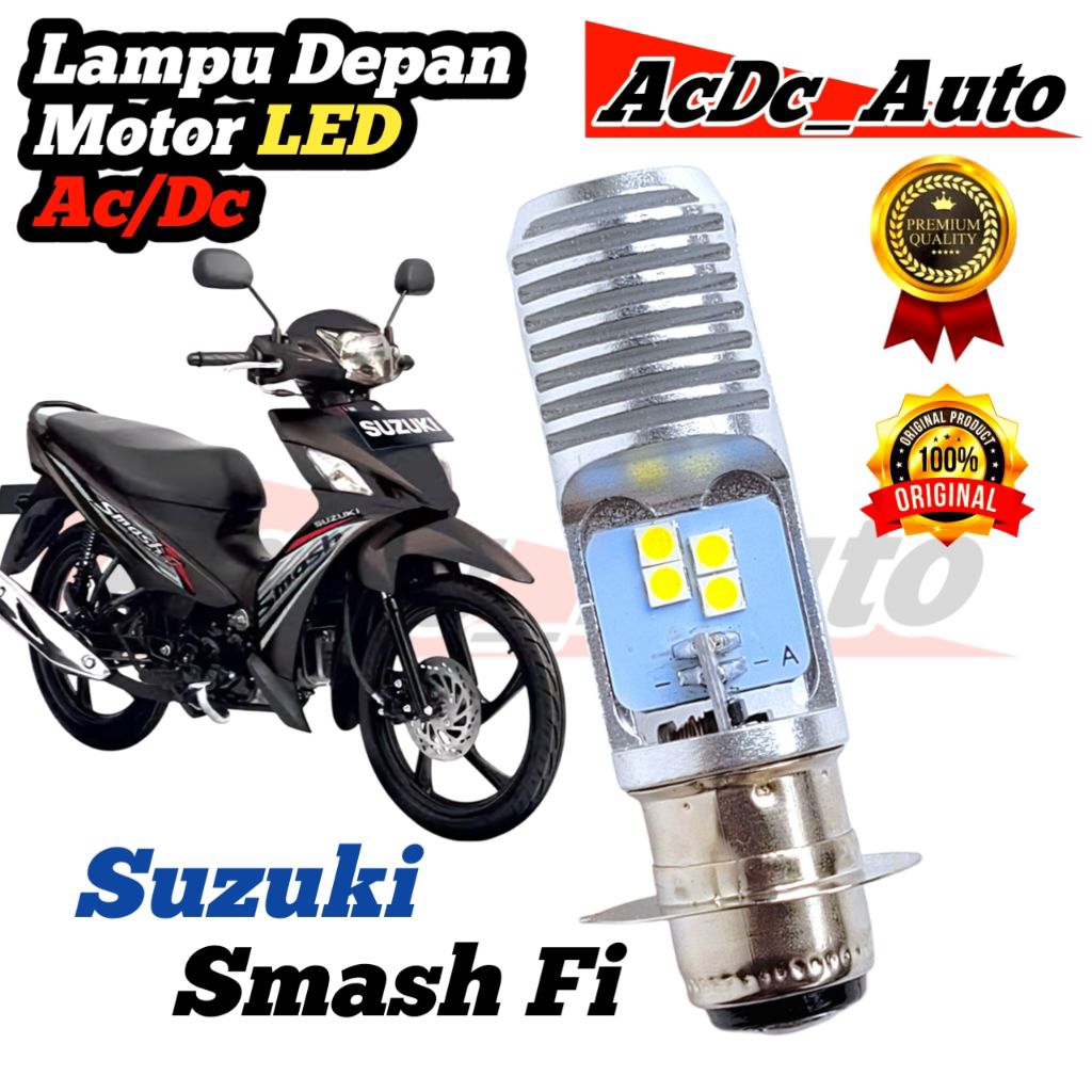 Lampu Depan Motor Suzuki Smash Fi LED Putih Ac/Dc Pengganti Dop/Bohlam Standart WRT19