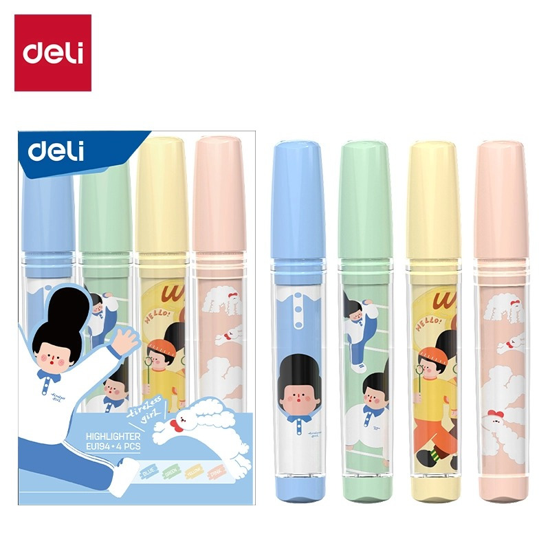

DELI - HIGHLIGHTER / STABILO / PENANDA KATA EU194 TIRELESS GIRL SET ISI 4 PCS