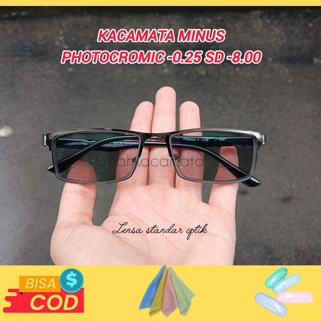 Kacamata Minus Photocromic Pria dan Wanita -0.25 sd -8.00 Kacamata Minus Kacamata Rabun Jauh