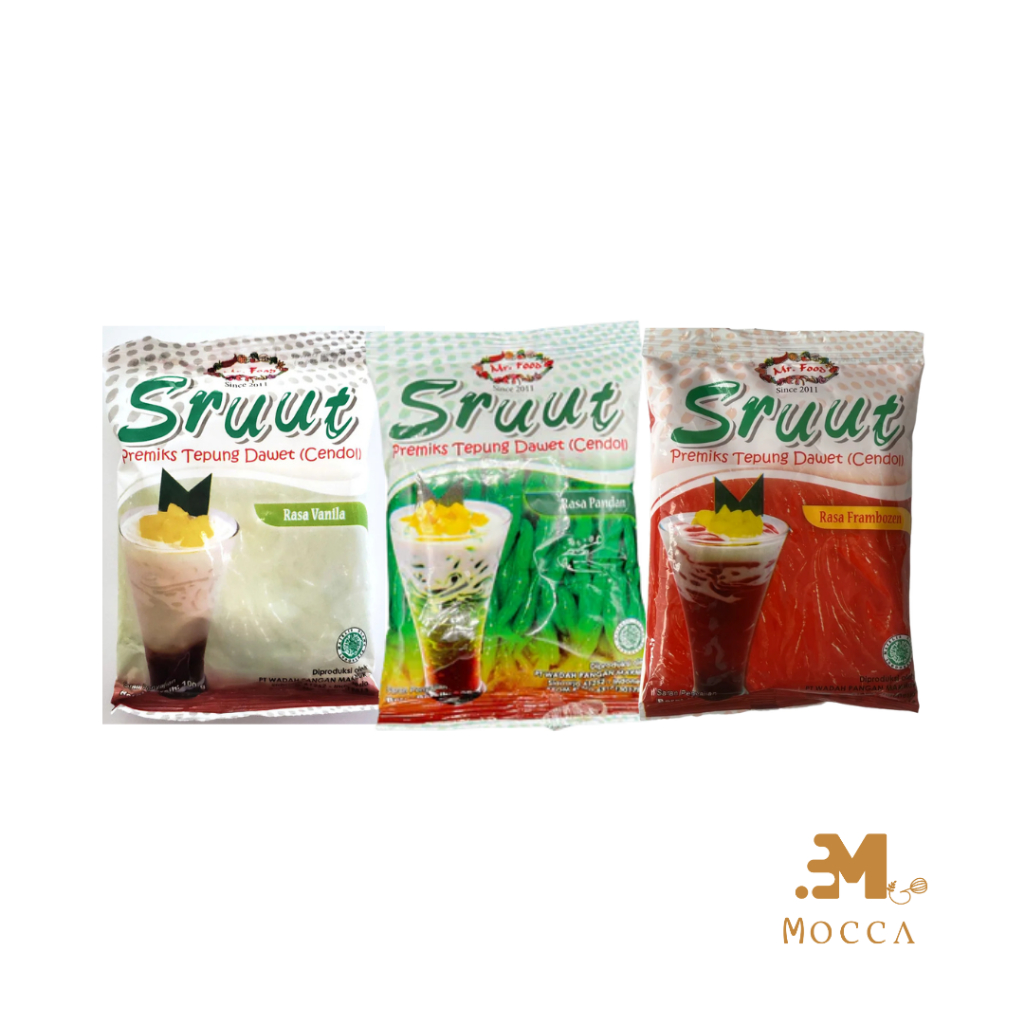 

TEPUNG DAWET SRUUT MR.FOOD 100GR/ TEPUNG CENDOL PANDAN VANILLA FRAMBOZEN