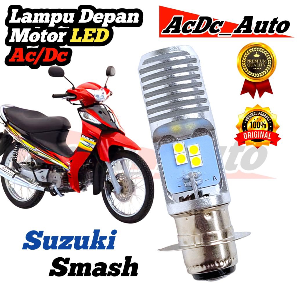 Lampu Depan Motor Suzuki Smash LED Putih Ac/Dc Pengganti Dop/Bohlam Standart WRT19
