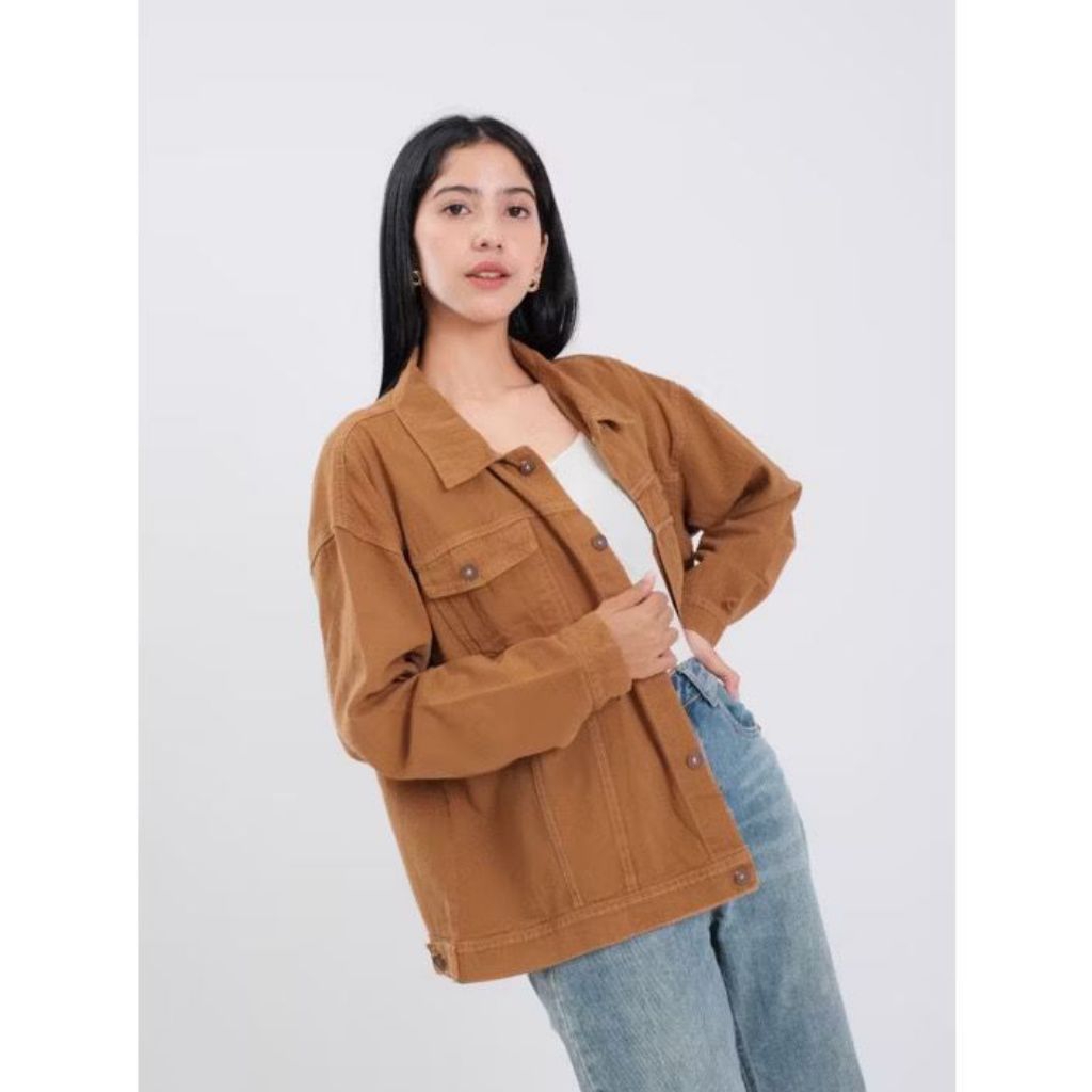 terbaru ( oversize ) jaket jeans wanita hitam snow // jaket jeans wanita biru snow // jaket jeans