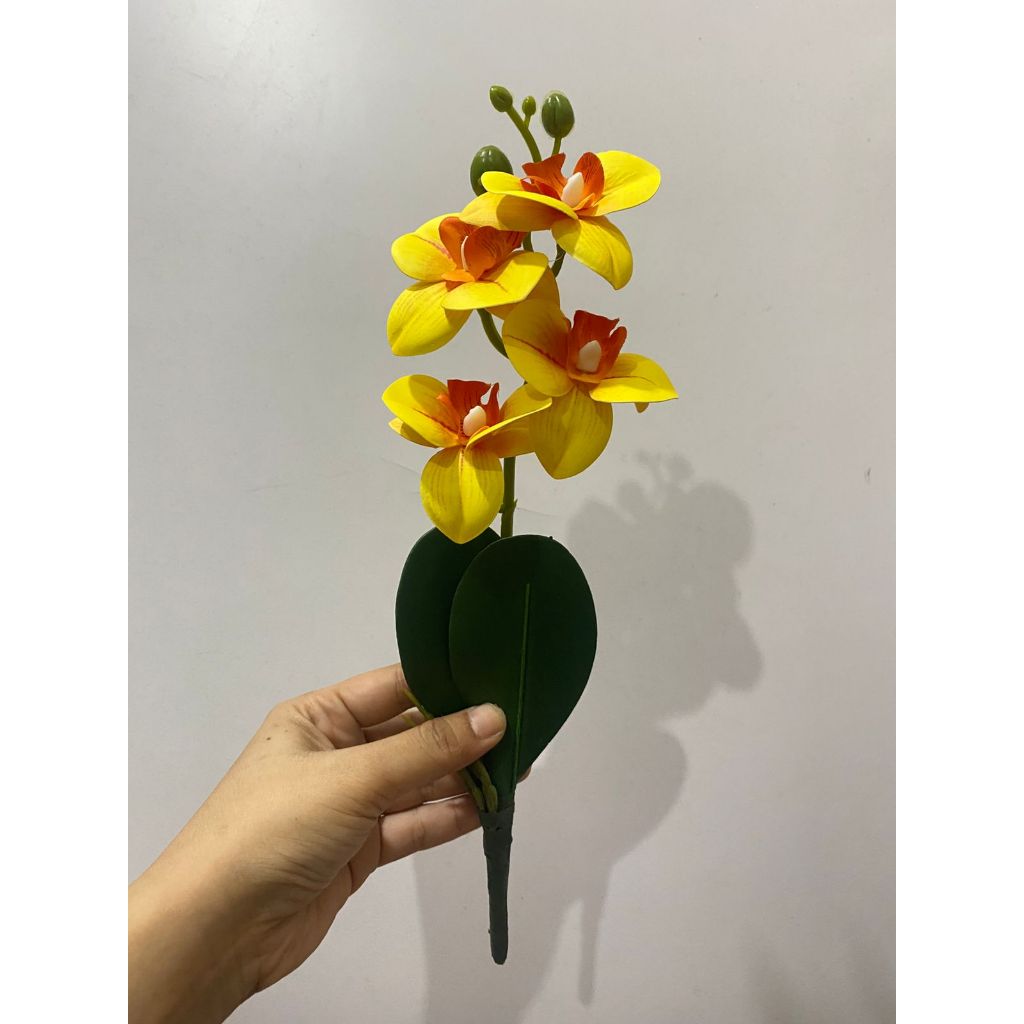Bunga Anggrek Latex 4 Kuntum Bunga Tanaman Hias Plastik Decorasi