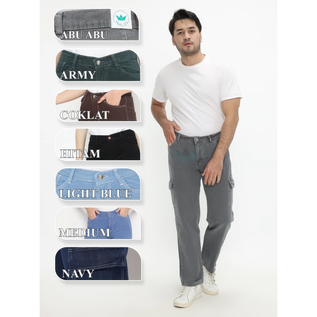 PROMO COD  Celana Panjang Cargo Jeans Highwaist Pria