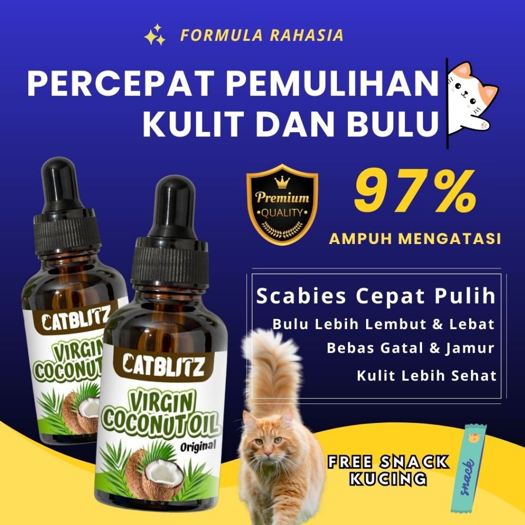 Catblitz Virgin Coconut Oil Kucing VCO untuk Jamuran dan Scabies