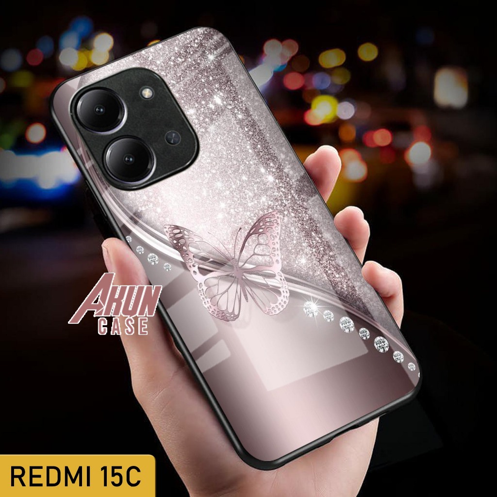 Softcase Glass Kaca Redmi 15C  - Casing Hp Redmi 15C - Case Hp Terbaru - Softcase Redmi 15C - S235