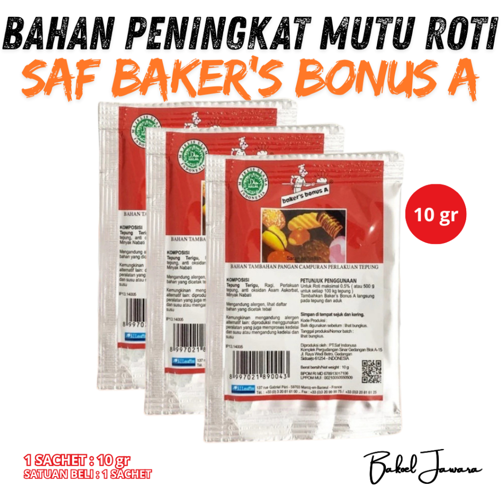 

( 1 PCS 10 gr ) SAF BAKER'S BONUS A / BREAD IMPROVER SACHET PENGEMBANG ADONAN ROTI
