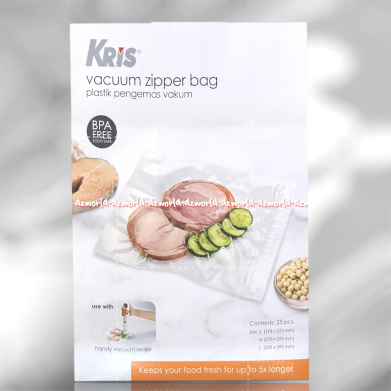 Kris Vacuum 25pcs Ziper Bag Plastik Pengemas Vakum Dengan Zip Klip 25 pcs Krisbow Plastic Vacuum Bag