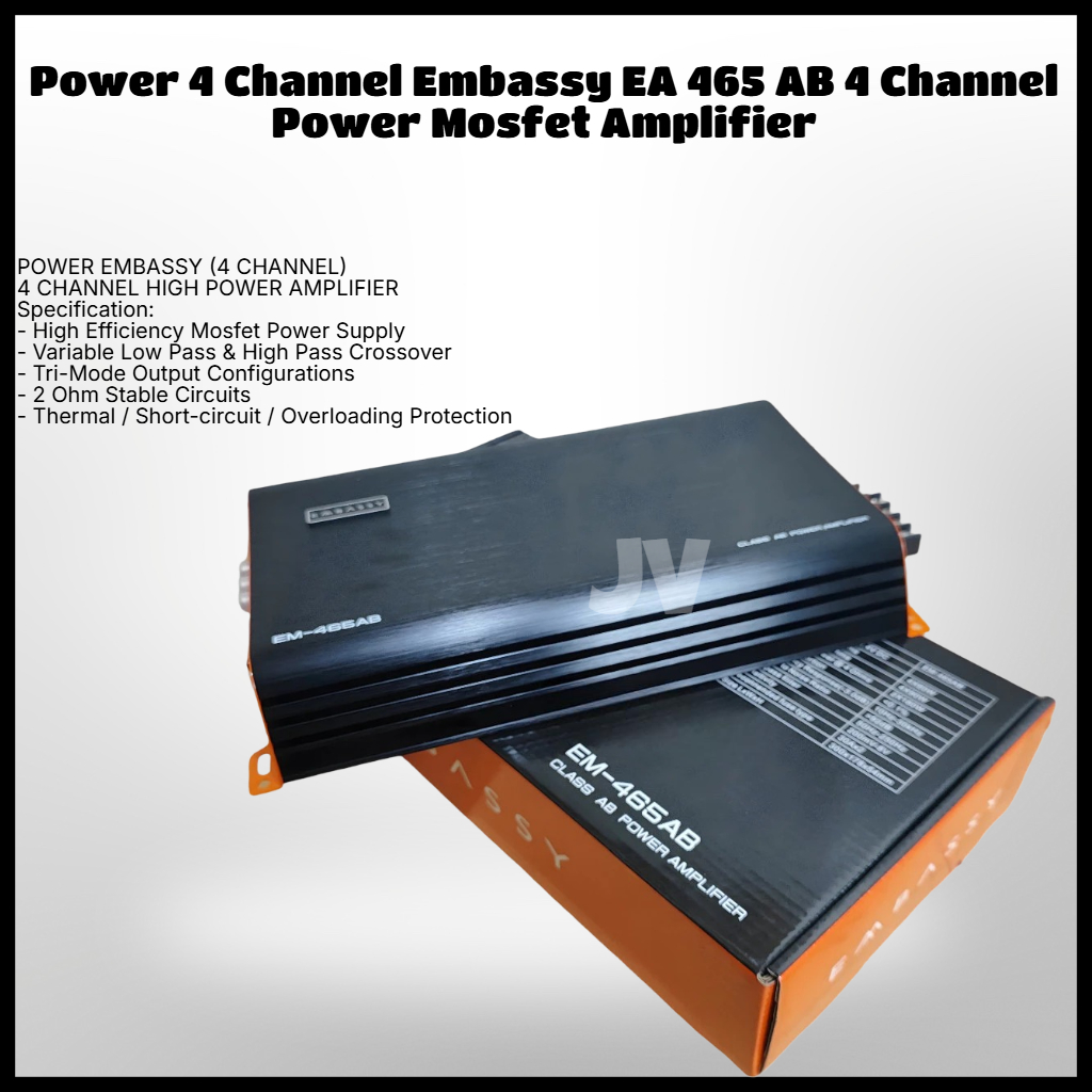 Power 4 Channel Embassy EA 465 AB 4 Channel Power Mosfet Amplifier