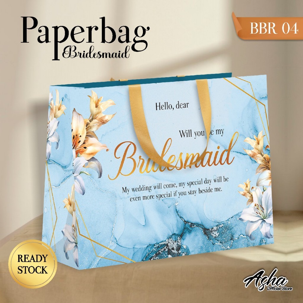 

PAPER BAG BRIDESMAID FULLCOLOUR - TAS BRIDESMAID SIMPLE ELEGANT - PAPERBAG BBR 04