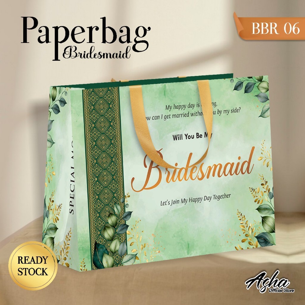 

PAPER BAG BRIDESMAID FULLCOLOUR - TAS BRIDESMAID SIMPLE ELEGANT - PAPERBAG BBR 06