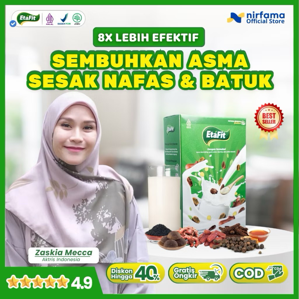 

Etafit Susu Kambing Etawa Obat Asma Sesak Nafas Batuk Tbc