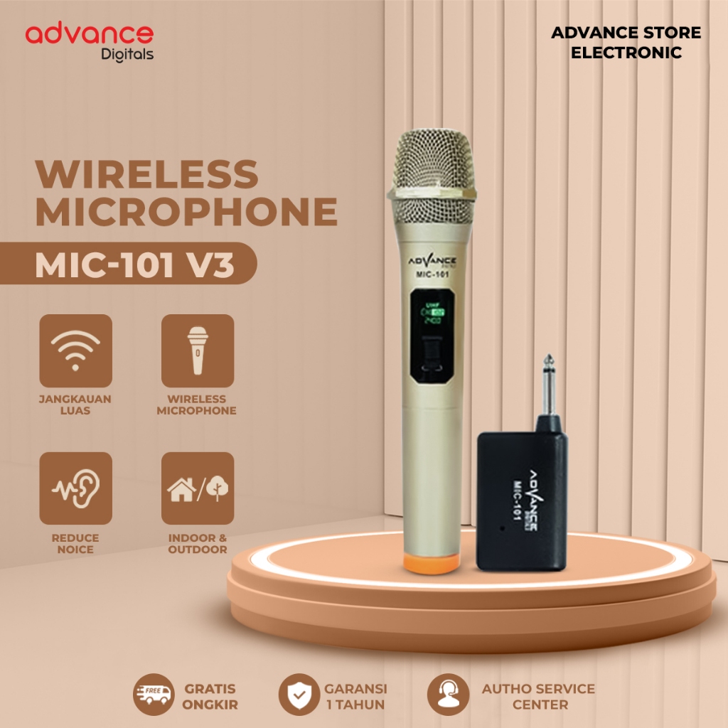 mifasava - advance wireless microphone profesional double & single mic-205 mic-206 mic-101 mic-103