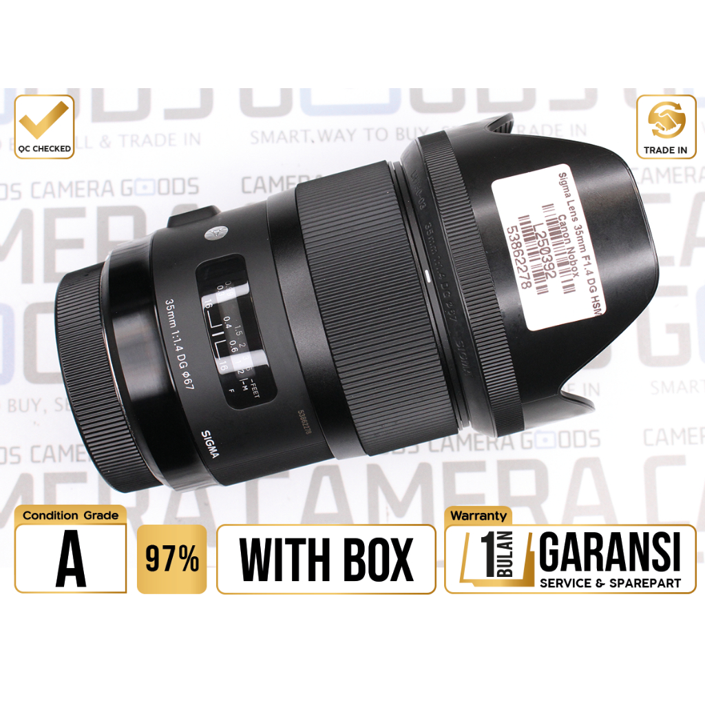 Lensa Sigma 35mm F1.4 DG HSM ART Lens for Canon EF Second Bekas Grade A / 35mm f/1.4 - L250392