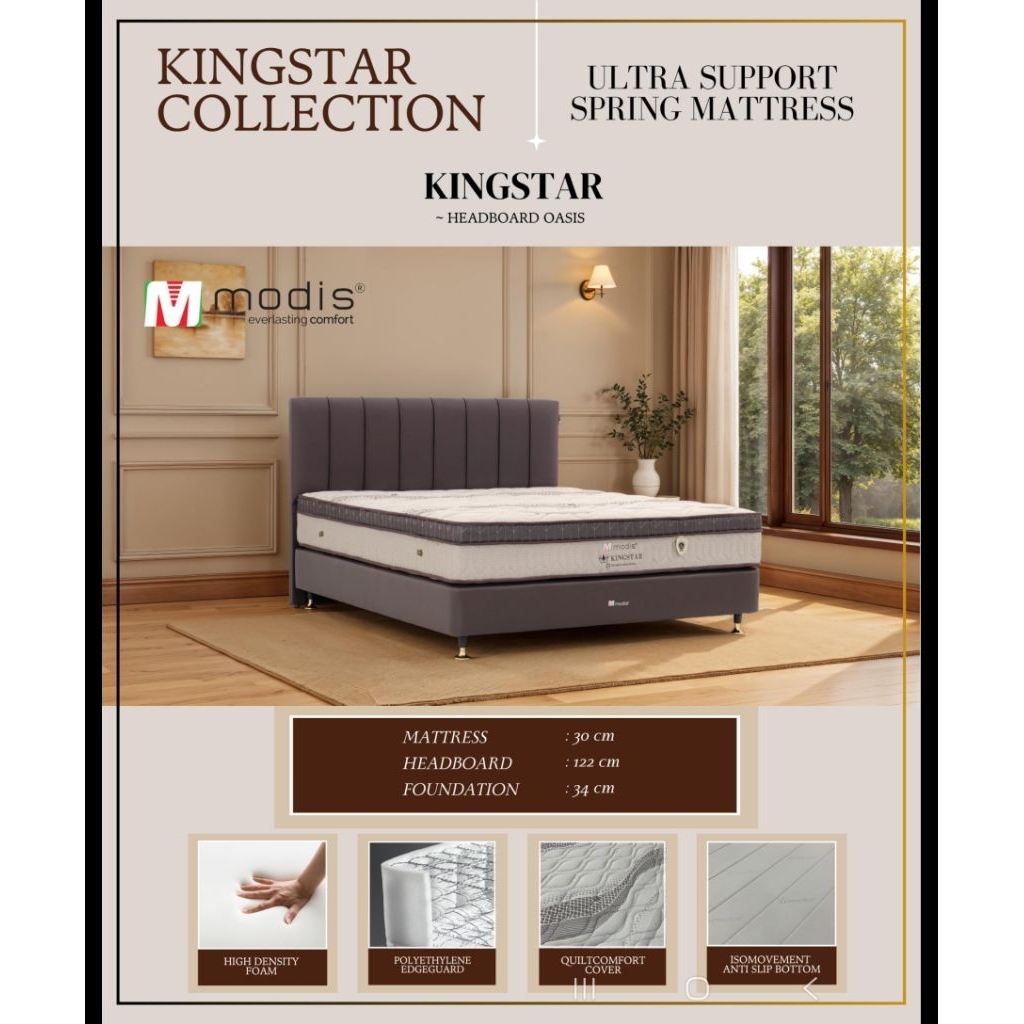 PILIHAN SET ATAU HANYA KASUR SAJA Modis type KINGSTAR , untuk set type headboard kepala type Oasis U