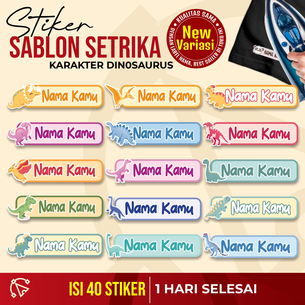 STIKER LABEL SABLON, STIKER NAMA BAJU, SABLON LABEL BAJU, STIKER SETRIKA, SABLON STRIKA, SABLON NAMA