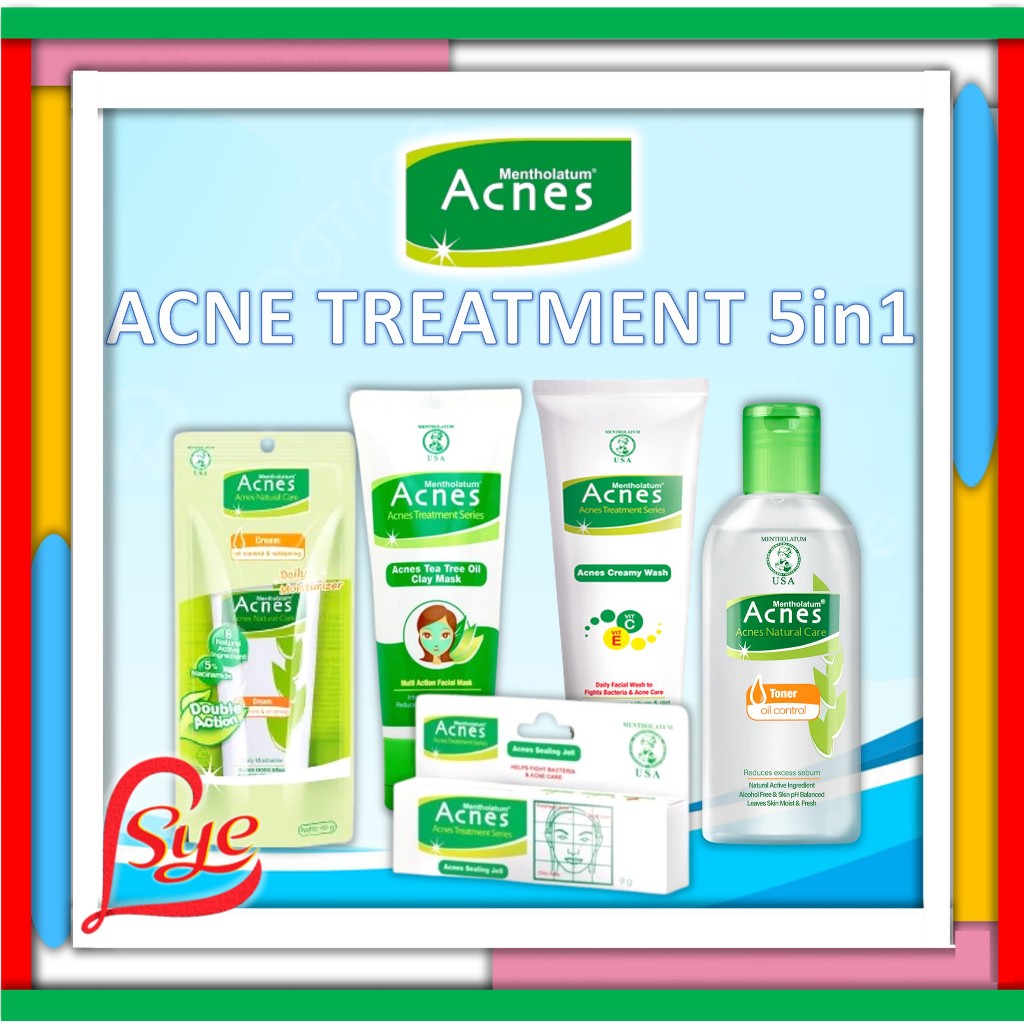 Acnes Paket Hemat 5 In 1 | Acnes Skincare Jerawat | Sealing Jell | Face Wash Cream | Sye