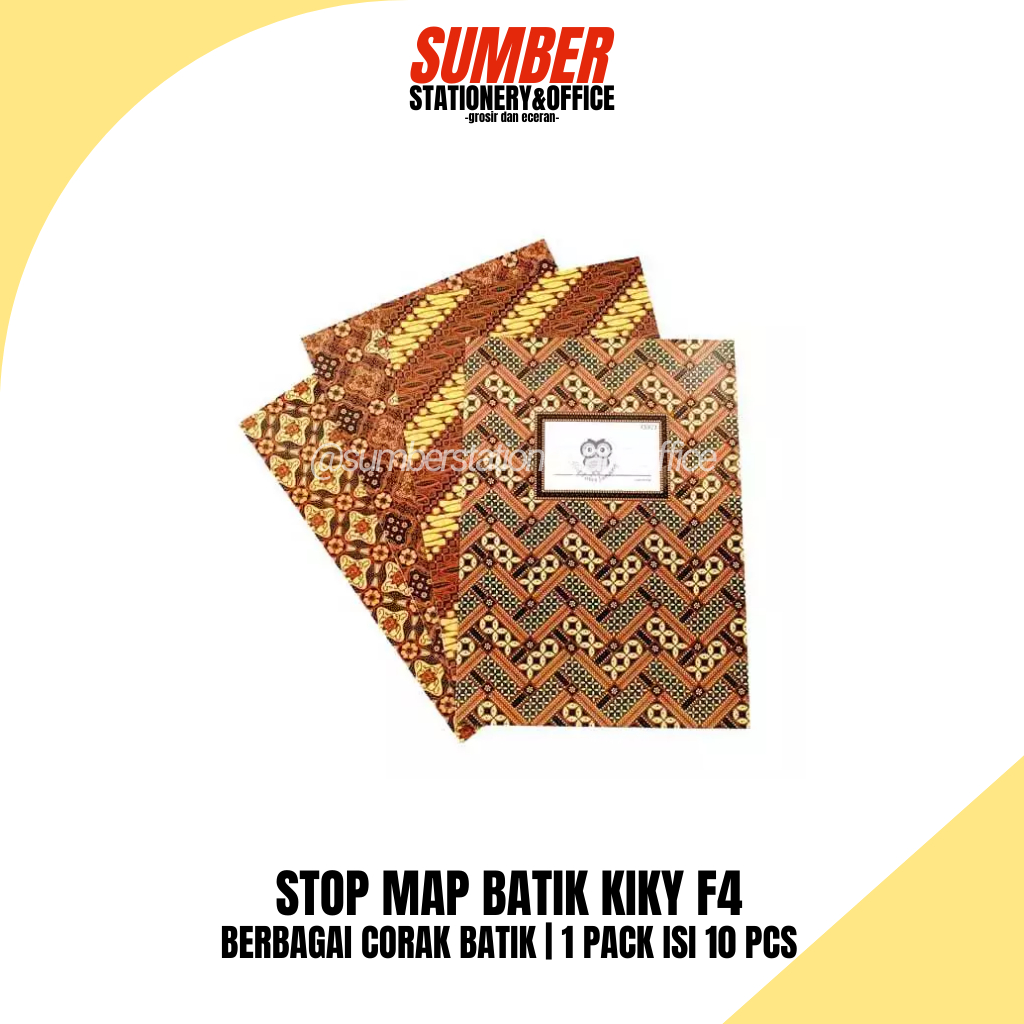 

Map File Batik Kiky Stop Map F4 (MB-KIKI-F4) - Map Plastik Motif Batik - Organizer Dokumen [1 Pack]
