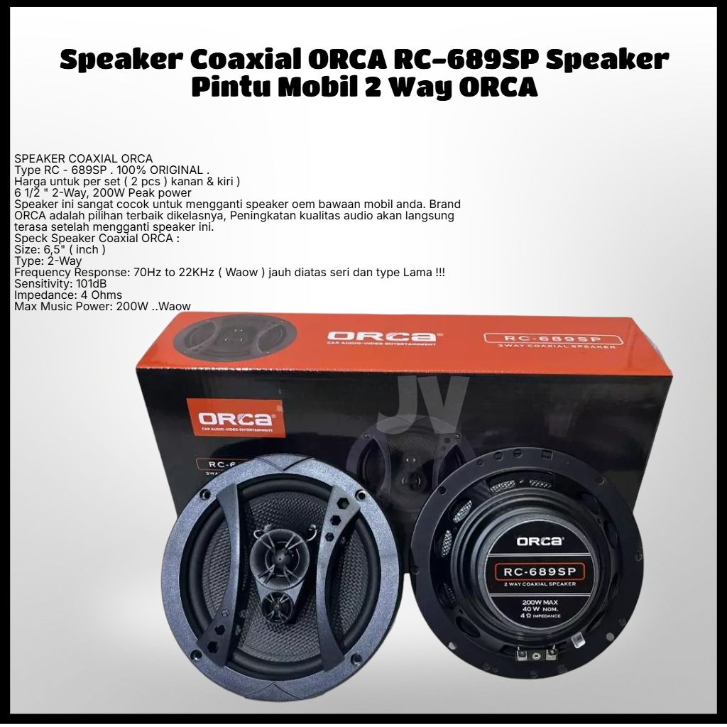 Speaker Coaxial ORCA RC-689SP Speaker Pintu Mobil 2 Way ORCA