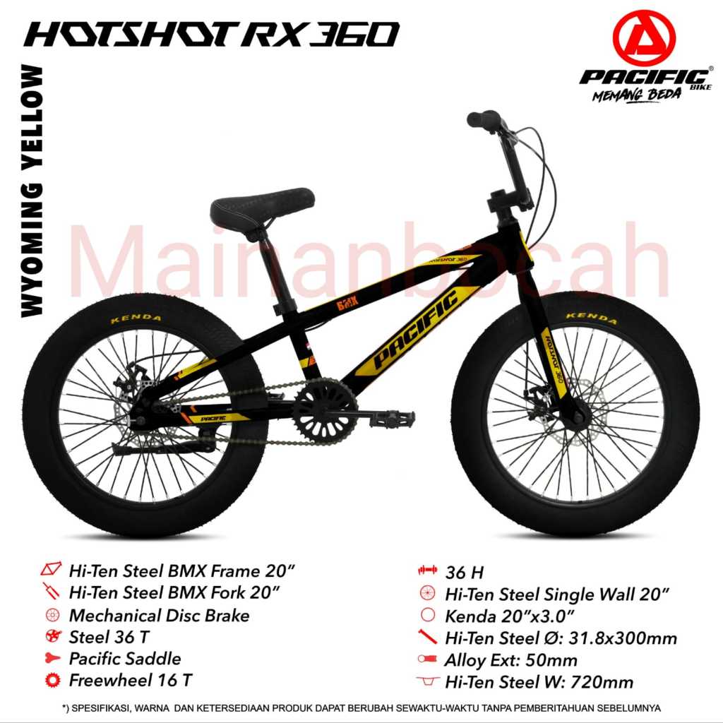 TERMURAH Sepeda Bmx 20 Inch Pacific Hotshot RX 360 Rem Cakram By: Pacific
