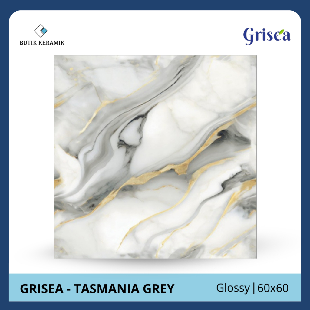 Granit 60x60 Glossy | Grisea | Tasmania Grey Series | Glossy | Grade A / KW 1 | Granit Lantai I Gera