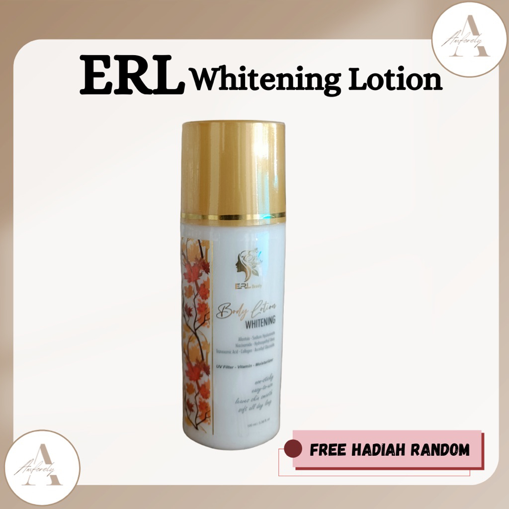 ERL BEAUTY LOTION HB WHITENING (BELI 1 FREE 1 HADIAH)  LOTION ERL ORIGINAL BPOM