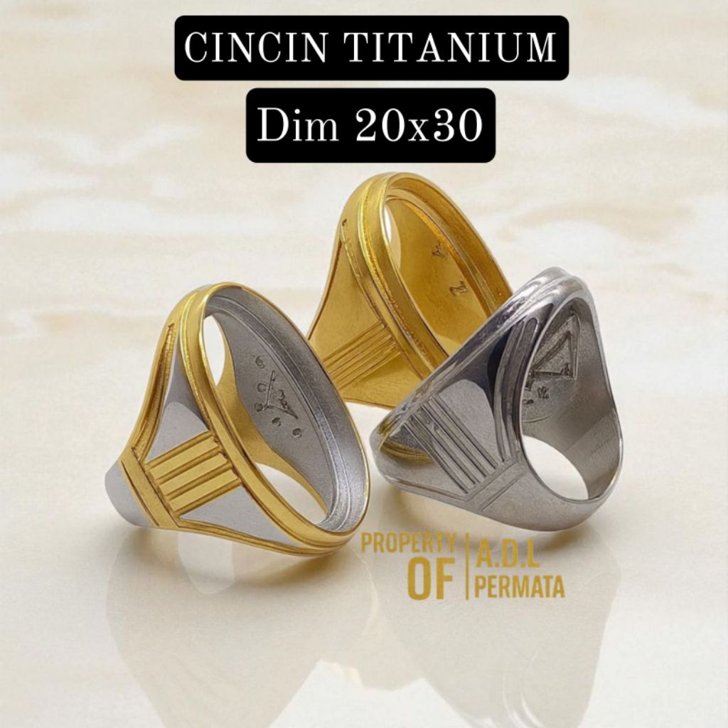 CINCIN EMBAN RING TITANIUM DIM 20X30 JUMBO