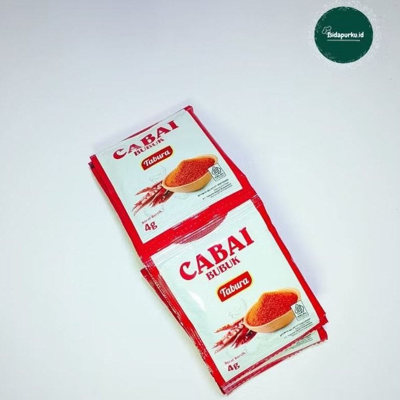 

Cabe Bubuk Tabura 4 Gram isi 12