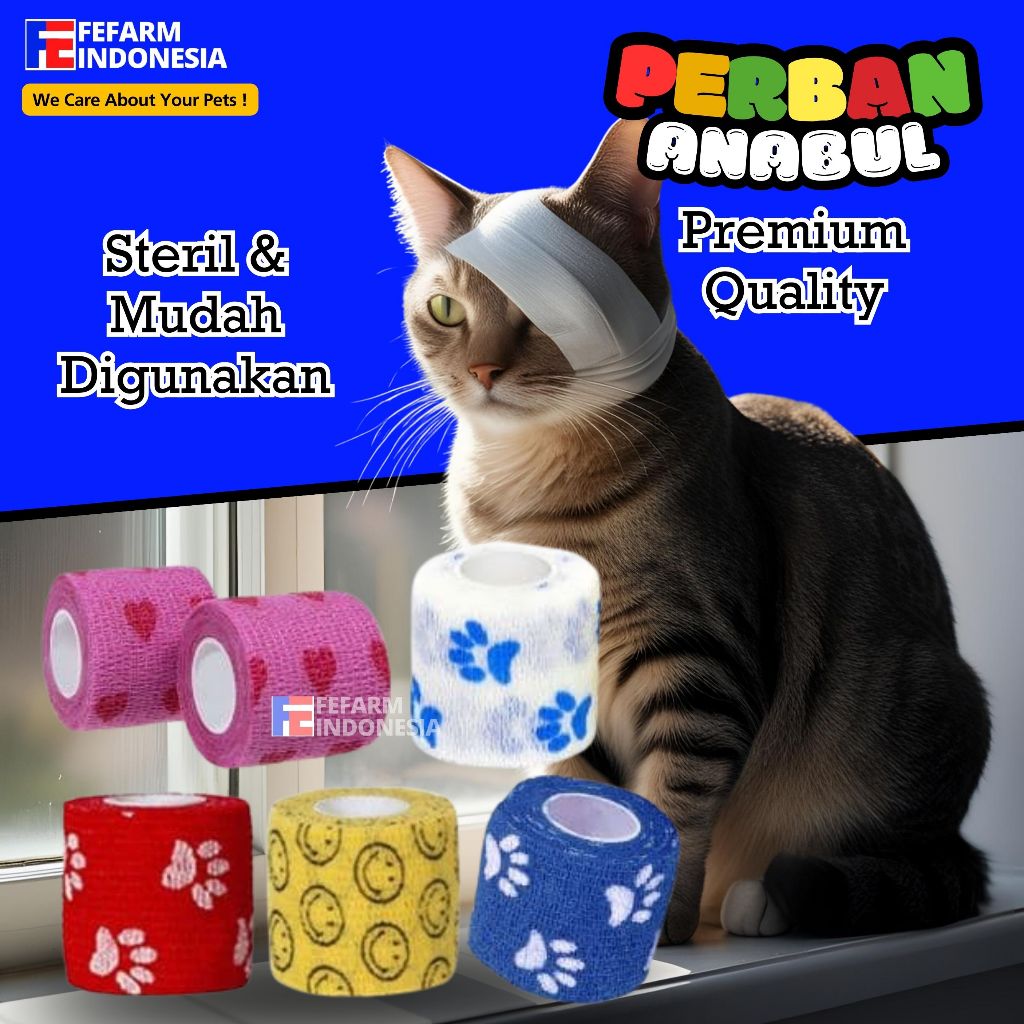 Motif perban elastis /perban kohesive/ cohesive bandage size 2,5cm x 4,5m FEFARM
