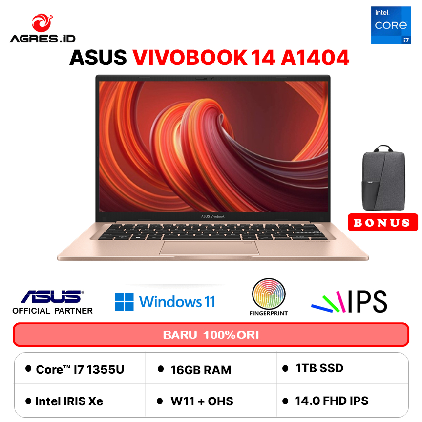 ASUS VIVOBOOK 14 A1404VA I7 1355 16GB 1TB W11+OHS 14.0FHD VIPS BLU -VIPS7113M