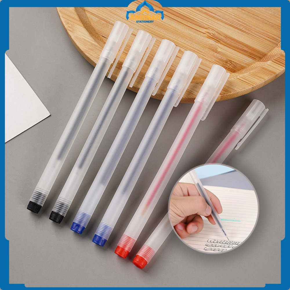 

Pena Perlengkapan Sekolah Ballpoint / Pena Gel Alat Tulis Pulpen 0.5mm Motif Polos Simple / Pulpen Cair Kantor Sekolah Amiinah Stationery A46