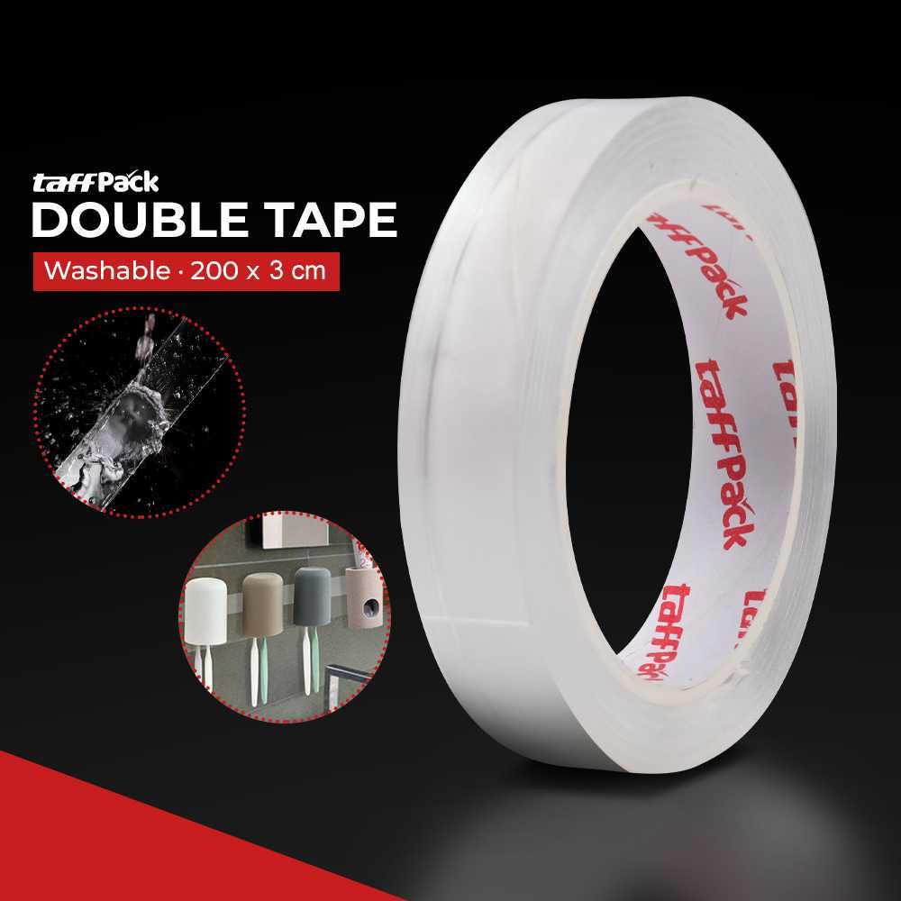 

Double Tape Perekat No Trace Adhesive Washable Sticker 200 x 3 cm - J007 TaffPACK