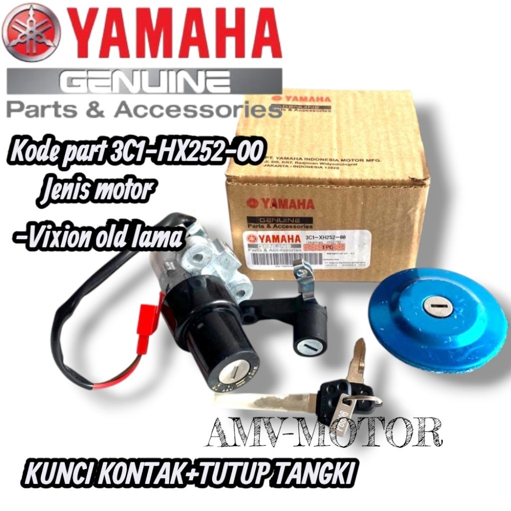 KUNCI KONTAK SET + TUTUP TANGKI KEY SET YAMAHA MOTOR SCORPIO Z VIXION OLD LAMA YGP 3C1 XH250 00