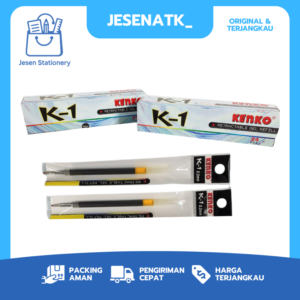 

Refill Pulpen Gel Kenko K-1 Original Hitam Biru Isi Pena