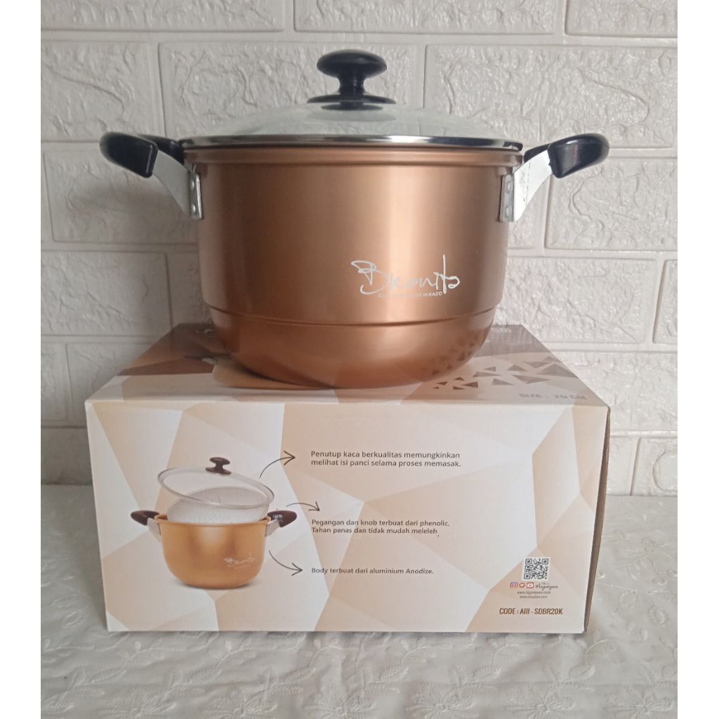 Panci Steamer Maspion Bronita 20 Cm / Panci Kukus Maspion Bronita Ukuran 20 Cm