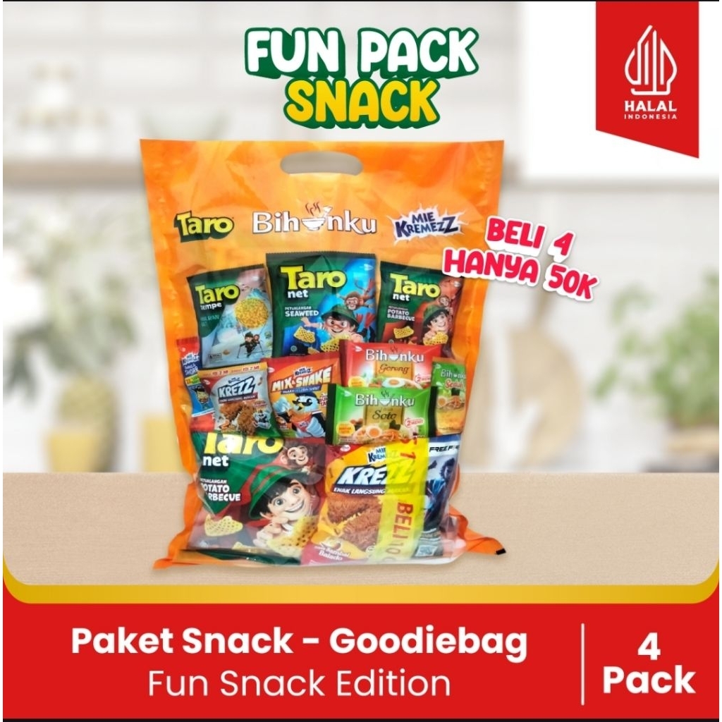 

Goodie bag-Bundling Hemat Fun Pack Snack Edition - Paket Hampers Anak (4 pack)