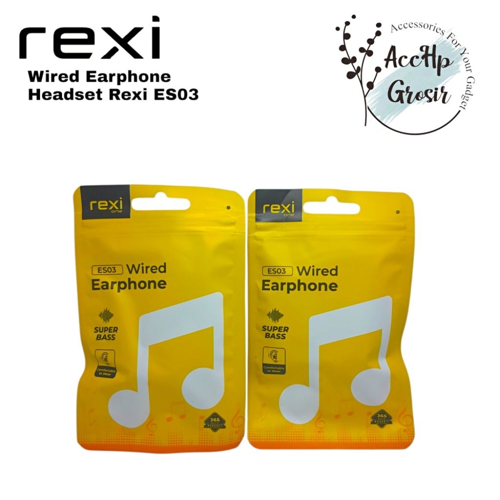 HEADSET HANSFREE ES03 HEADSET REXI HF EARPHONE WIRED SUPER BASS ES03 REXI
