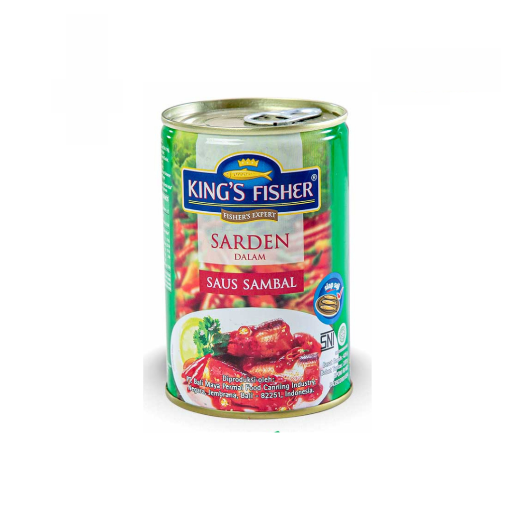 

Kings Fisher Sardine Saus Sambal 155gr – Sarden Pedas Lezat, Praktis & Bergizi