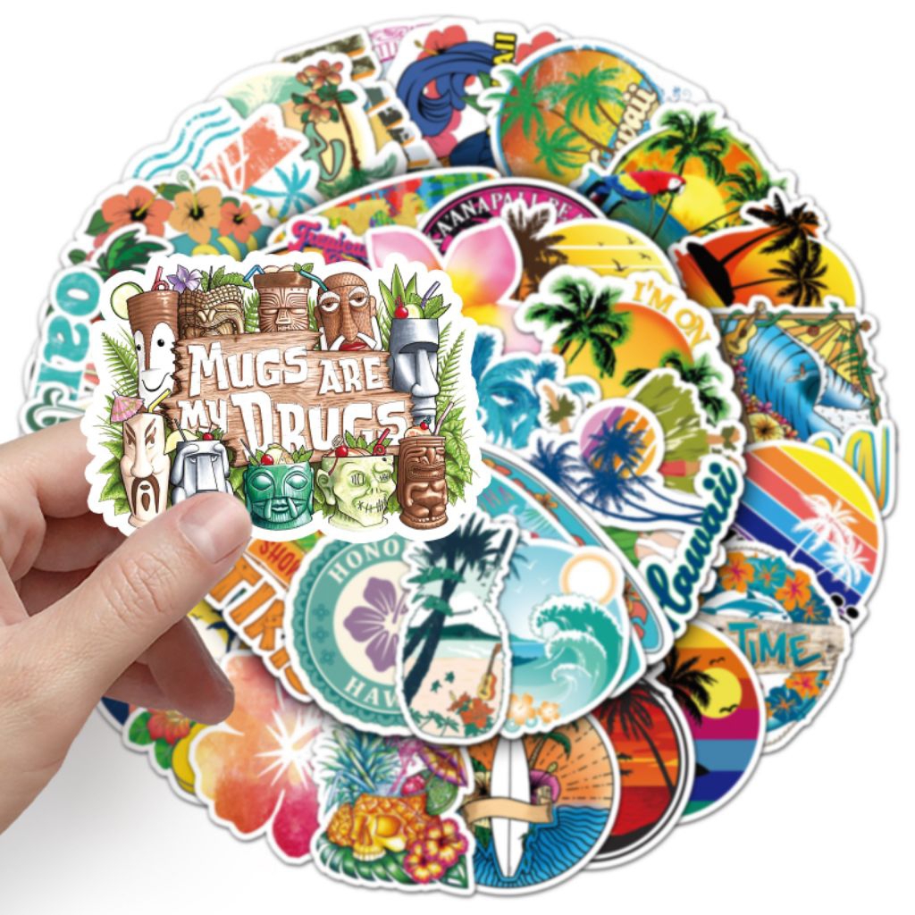 

[50 Pcs] DECO STICKER | STICKER DIY | JURNAL AESTHETIC [DS-148] HAWAII Animasi Karakter Cartoon Sticker Koper, HP Laptop Tumbler Komputer