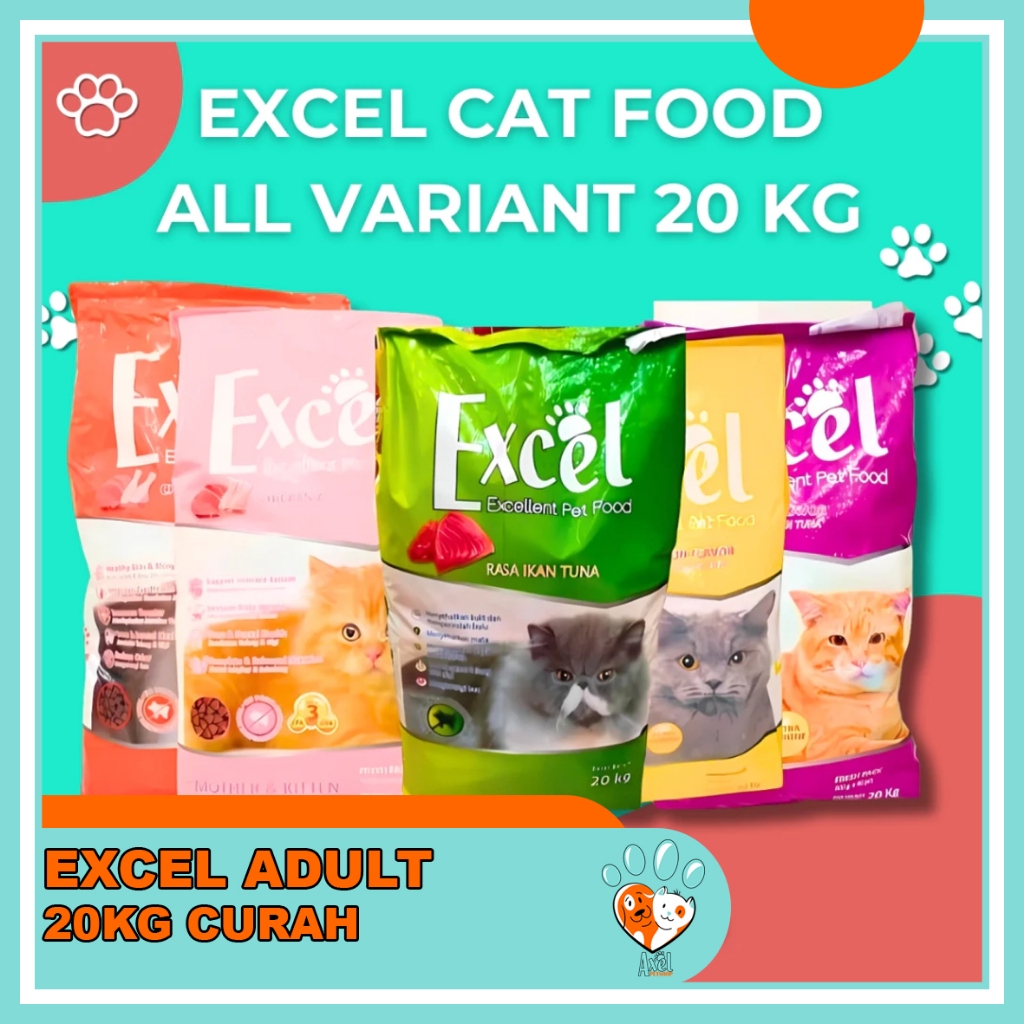 EXCEL KARUNGAN 20KG CURAH Makanan Kucing / Makanan Kucing Excel 20 kg / Dry Cat Food AXEL PETSHOP